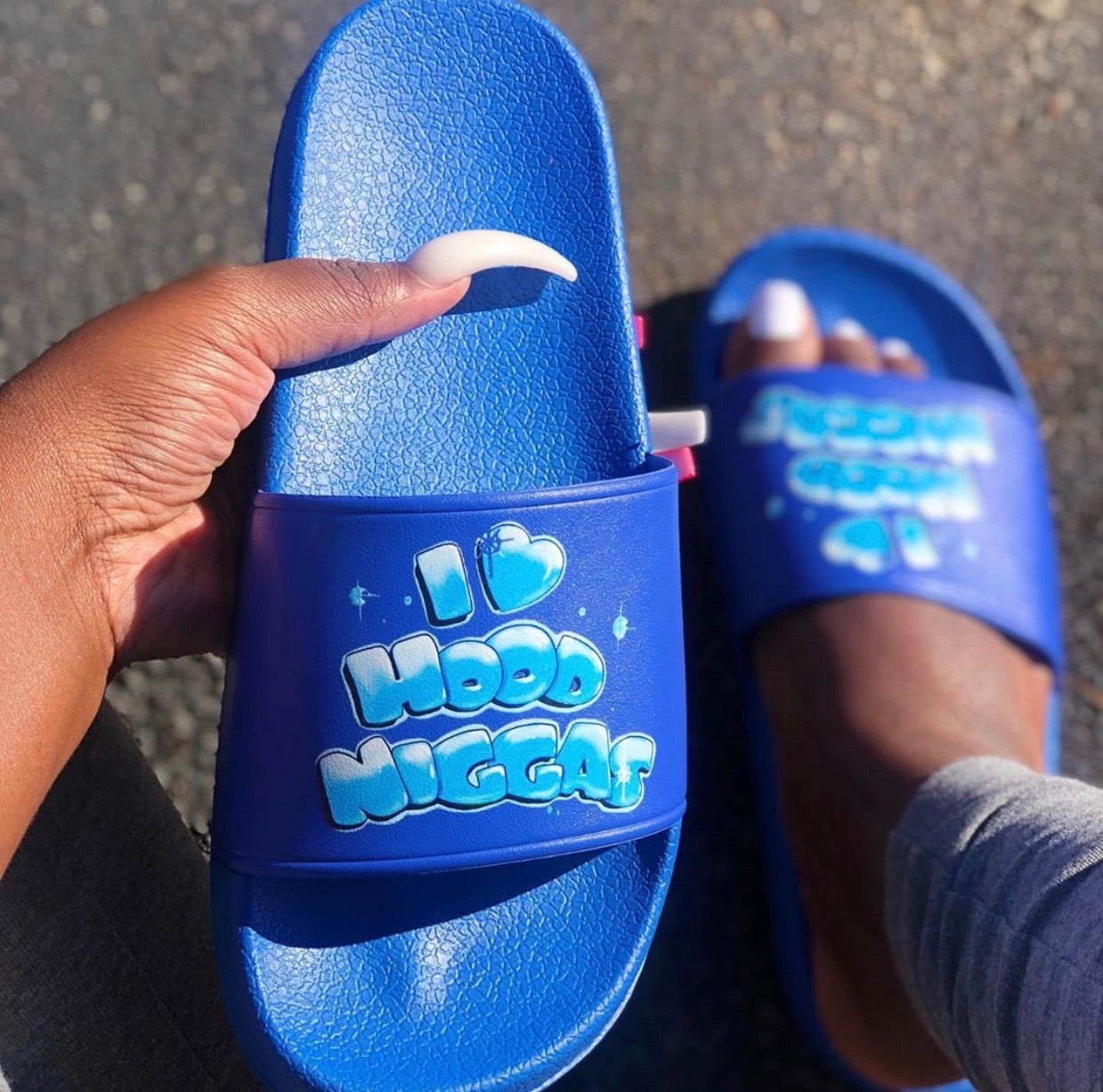 I 💙 Hood Niggas Slides Crip blue